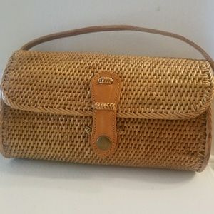 Leather Rattan Crossbody